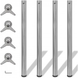 4 korkeussäädettävää pöydän jalkaa harjattu nikkeli 870mm