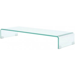 Tv-taso/näyttöteline kirkas lasi 90x30x13 cm