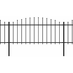 Puutarha-aita, keihäskärjillä, teräs, (0.5-0.75)x3.4m, musta