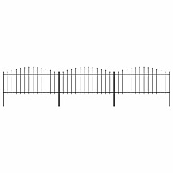 Puutarha-aita, keihäskärjillä, teräs, (0.5-0.75)x5.1m, musta