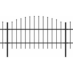 Puutarha-aita, keihäskärjillä, teräs, (0.75-1)x13.6m, musta