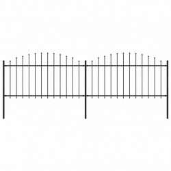 Puutarha-aita, keihäskärjillä, teräs, (1.25-1.5)x3.4m, musta