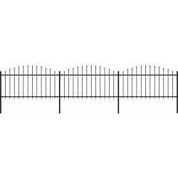 Puutarha-aita, keihäskärjillä, teräs, (1.25-1.5)x5.1m, musta