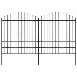 Puutarha-aita, keihäskärjillä, teräs, (1.75-2)x3.4m, musta
