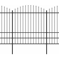 Puutarha-aita, keihäskärjillä, teräs, (1.75-2)x5.1m, musta