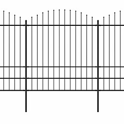 Puutarha-aita, keihäskärjillä, teräs, (1.75-2)x8.5m, musta