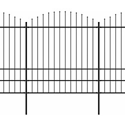 Puutarha-aita, keihäskärjillä, teräs, (1.75-2)x13.6m, musta