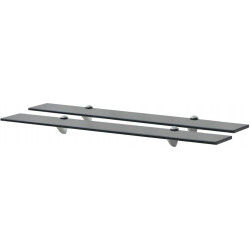 Kelluvat hyllyt, 2 kpl, lasi, 80x10 cm, 8 mm, musta