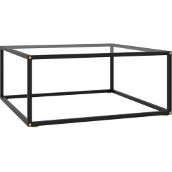 Sohvapöytä musta karkaistu lasi 80x80x35 cm