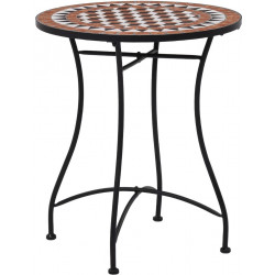 Mosaiikkibistropöytä, ⌀ 60 cm, ruskea keramiikka