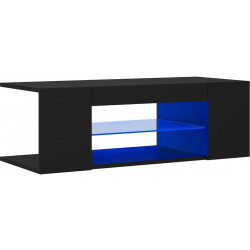 TV-taso LED-valoilla, musta, 90x39x30 cm