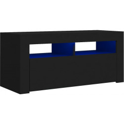 TV-taso LED-valoilla, musta, 90x35x40 cm