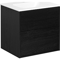 Allaskaappi altaalla Gustavsberg Artic, 60 cm, mattavalkoinen allas, musta saarni