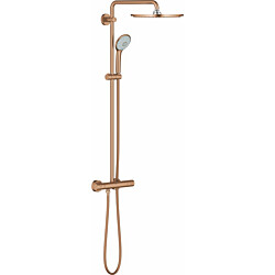 Sadesuihkusetti Grohe Euphoria System 310, termostaattihanalla, vettä säästävä, hierova suihku, ⌀310mm, kupari