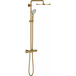 Sadesuihkusetti Grohe Euphoria System 310, termostaattihanalla, hierova suihku, suihkupää ⌀310mm, harjattu kulta