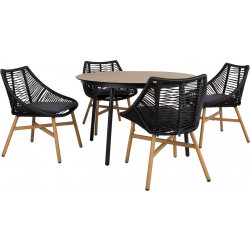 Pöytäryhmä Home4you Helsinki, Ø120cm, 4 tuolia