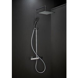 Sadesuihkusetti Hafa Mix Slim Square, termostaattihanalla, vettä säästävä, cc160, hierova suihku, ⌀250mm, kiiltävä kromi