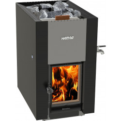 Puukiuas Harvia 22 GreenFlame ES, 9-18m³, vesisäiliö edessä