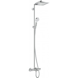Sadesuihkusetti Hansgrohe Crometta E Showerpipe 240 1jet, termostaattihanalla, juoksuputkella, suihkupää ⌀240mm, kiiltävä kromi