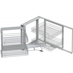 Kulmakaapin mekanismi Hiipakka Secret, 40-50cm ovelle, vasen, kromi