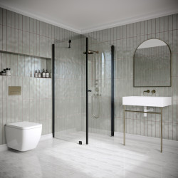Suihkunurkka Hietakari Classic 146, 705x902mm, musta profiili, kirkas lasi