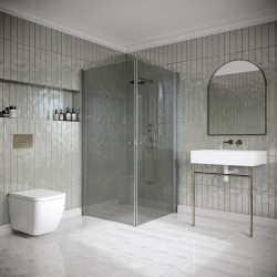 Suihkunurkka Hietakari Classic 148, 705x705mm, harmaa profiili, savulasi