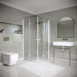 Suihkunurkka Hietakari Classic 150, 795x695mm, valkoinen profiili, kirkas lasi