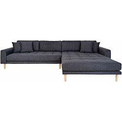 Divaanisohva House Nordic Lido, 3-istuttava, oikea, tummanharmaa