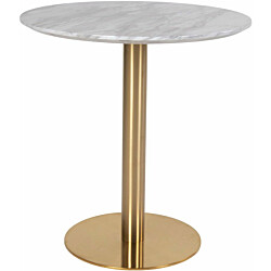 Ruokapöytä House Nordic Bolzano, ø70cm, valkoinen marmorijäljitelmä/messinki