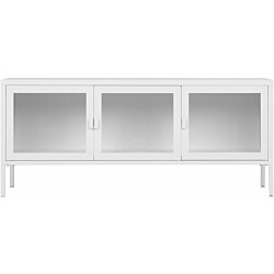 TV-taso House Nordic Brisbane, lasiovilla, 130x40x55cm, valkoinen