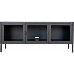 TV-taso House Nordic Brisbane, lasiovilla, 130x40x55cm, musta