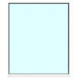 Yksilasinen ikkuna HR-Ikkunat, 12x14, maalattu valkoinen karmi, kiinteä ikkuna, tasolasi