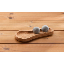 Jalkahierontalaite Solejoy, 45mm/250x108x20mm, vuolukivi, sis. 2 kpl kivipalloja + 1 kpl korkkialusta