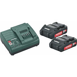 Akkupaketti Metabo 18V 2x2.0 Ah laturilla SC 30