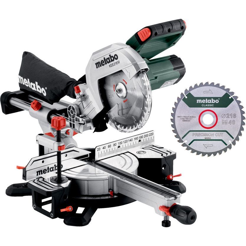 Katkaisu- ja jiirisaha MetabokgS 216M sisältää lisäterän 1200W