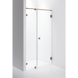 Suihkuovi INR Arc 4 Original, opaalikirkas lasi, pronssiprofiili, mittatilaus