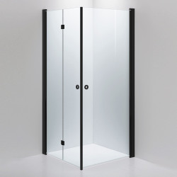 Suihkunurkka INR LINC 66 Flex, 80x80cm, kirkas lasi, musta profiili, vasen