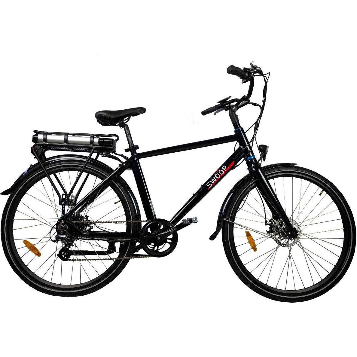 Miesten sähköpyörä Swoop City 28", 7 vaihdetta, musta