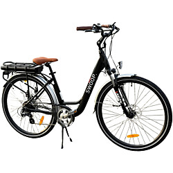 Naisten sähköpyörä Swoop City, 28", 7 vaihdetta, musta