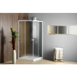 Suihkunurkka Interia Alan, 800x800x1850, valkoinen profiili, karkaistu turvalasi, kuviolasi
