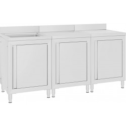 Keittiön tiskiallaskaappi 180x60x96cm ruostumaton teräs