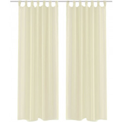 Kermanväriset sheer verhot 140 x 225 cm 2 kpl