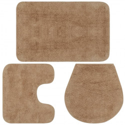 Kylpyhuoneen mattosarja 3 osaa kangas beige