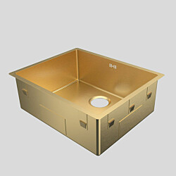 Keittiöallas Lavabo Kubus 500 Soft Sand, 540x440mm, ruostumaton teräs PVD, messinki
