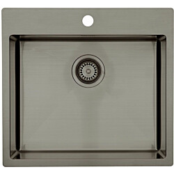 Keittiöallas Lavabo Kubus 540 Soft Gunmetal, 540x500mm, ruostumaton teräs PVD, harmaa