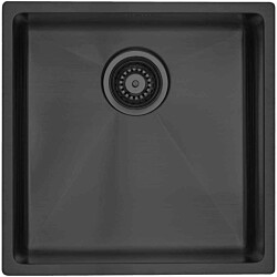Keittiöallas Lavabo Kubus 400 Soft Shadow, 440x440mm, ruostumaton teräs PVD, musta kromi