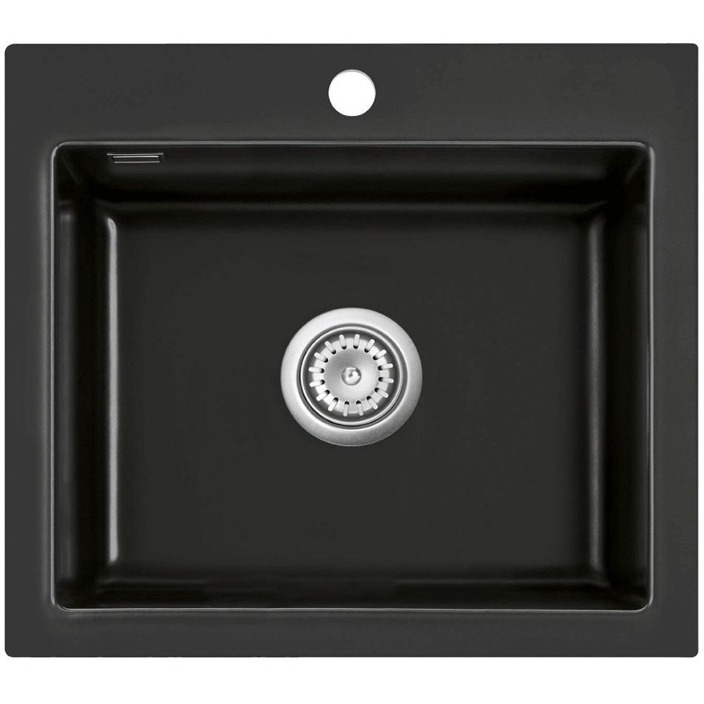 Keittiöallas Lavabo Mera 57, 575x510mm, keramiikka, mattamusta/kromi