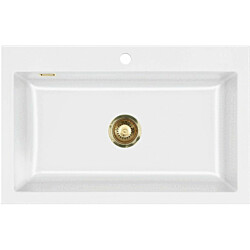 Keittiöallas Lavabo Mera 80, 800x510mm, keramiikka, valkoinen/messinki