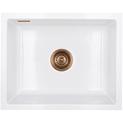Keittiöallas Lavabo Mera 50 U, 556x441mm, keramiikka, valkoinen/kupari