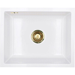Keittiöallas Lavabo Mera 50 U, 556x441mm, keramiikka, valkoinen/messinki